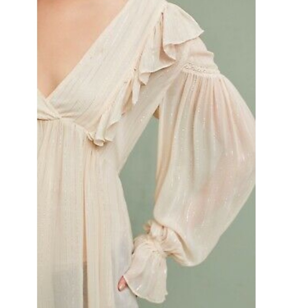 Anthropologie Maeve Wynne Ruffle Tunic Size 8 - Picture 3 of 11
